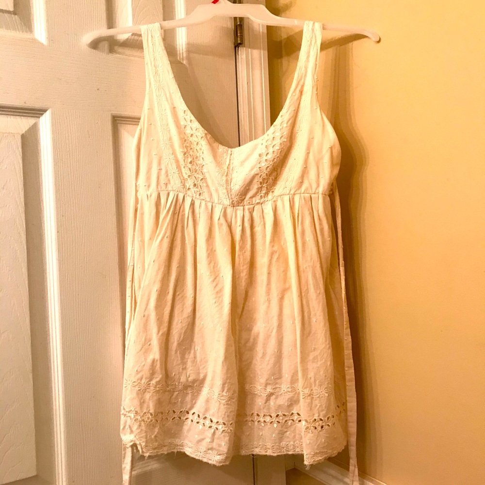 Cream boho summer blouse